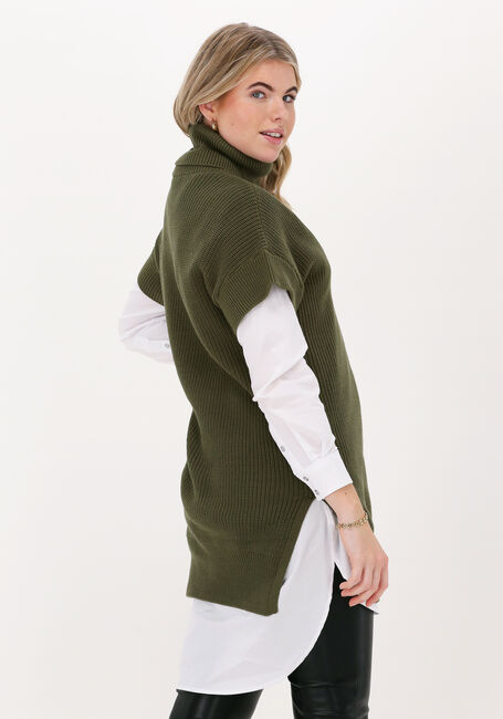 Grüne JUST FEMALE Strickjacke NORM ROLLNECK VEST - large