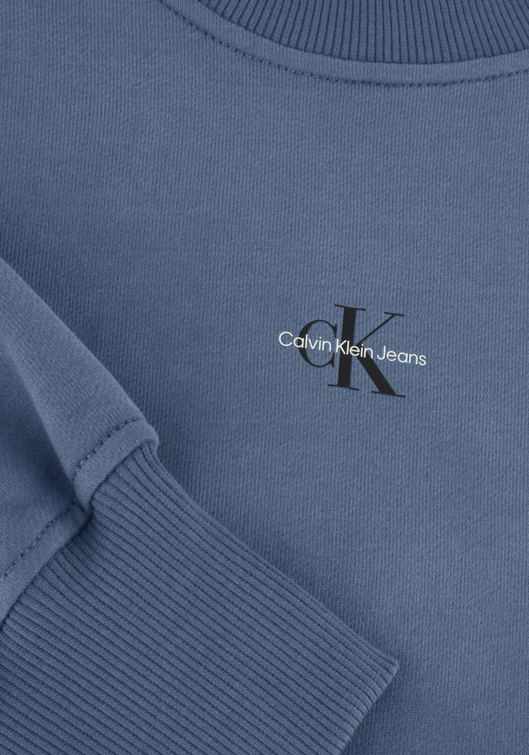 Blaue CALVIN KLEIN Pullover MICRO MONOLOGO CREW NECK - large