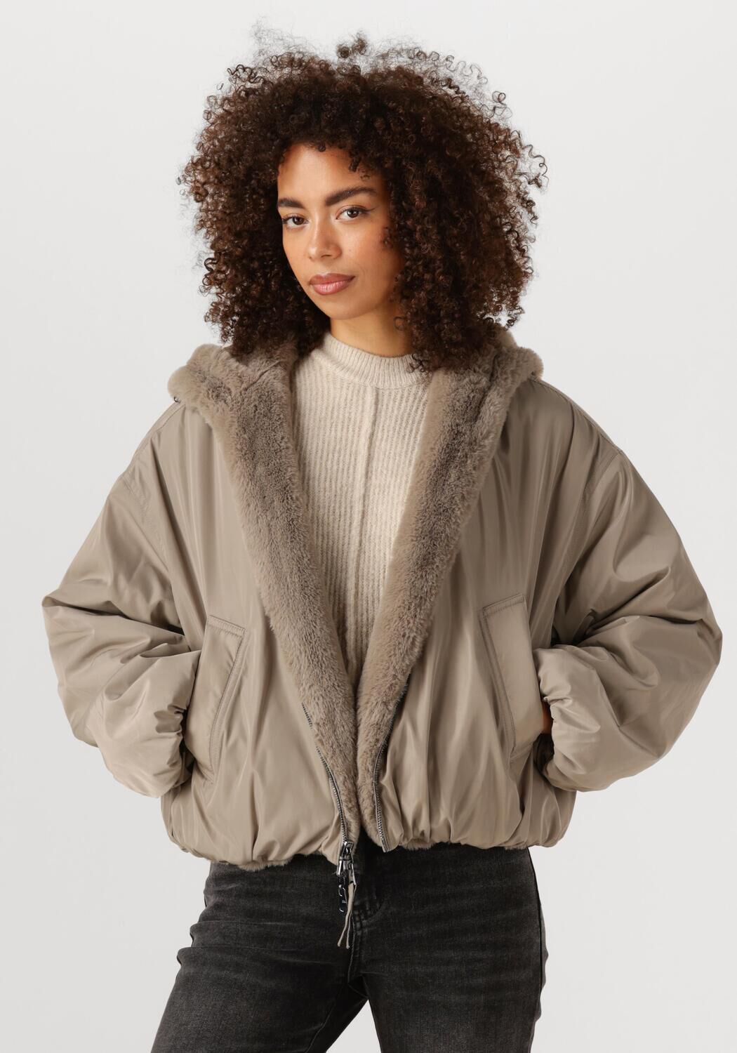 Taupe BEAUMONT Wattierte Jack MAX JACKET - large
