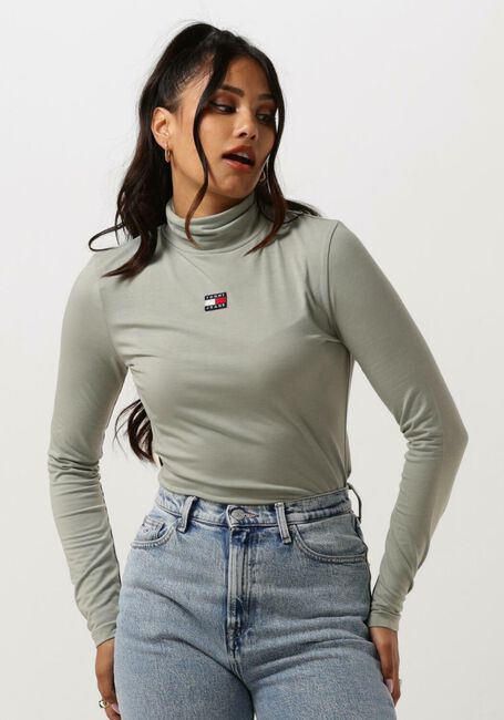 Gr&uuml;ne TOMMY JEANS Rollkragenpullover TJW SLIM BADGE TURTLENECK - large