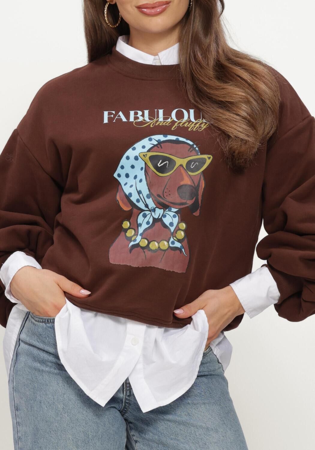 Braune YDENCE Sweatshirt SWEATER ICONIC AND FLUFFY - large