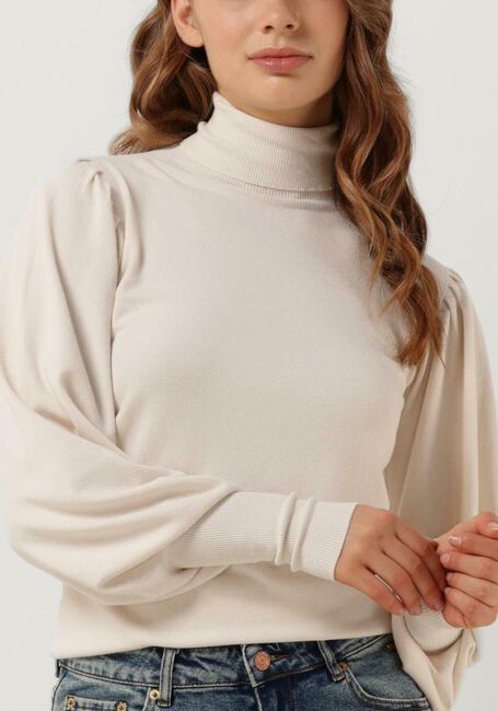 Ecru SUMMUM Rollkragenpullover PULLOVER PUFFY SLEEVES CIRCULAR KNIT - large