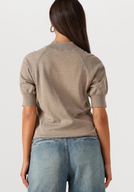 Beige SUMMUM Pullover SHORT SLEEVE SWEATER SOFT VISCOSE POLYAMIDE KNIT - large