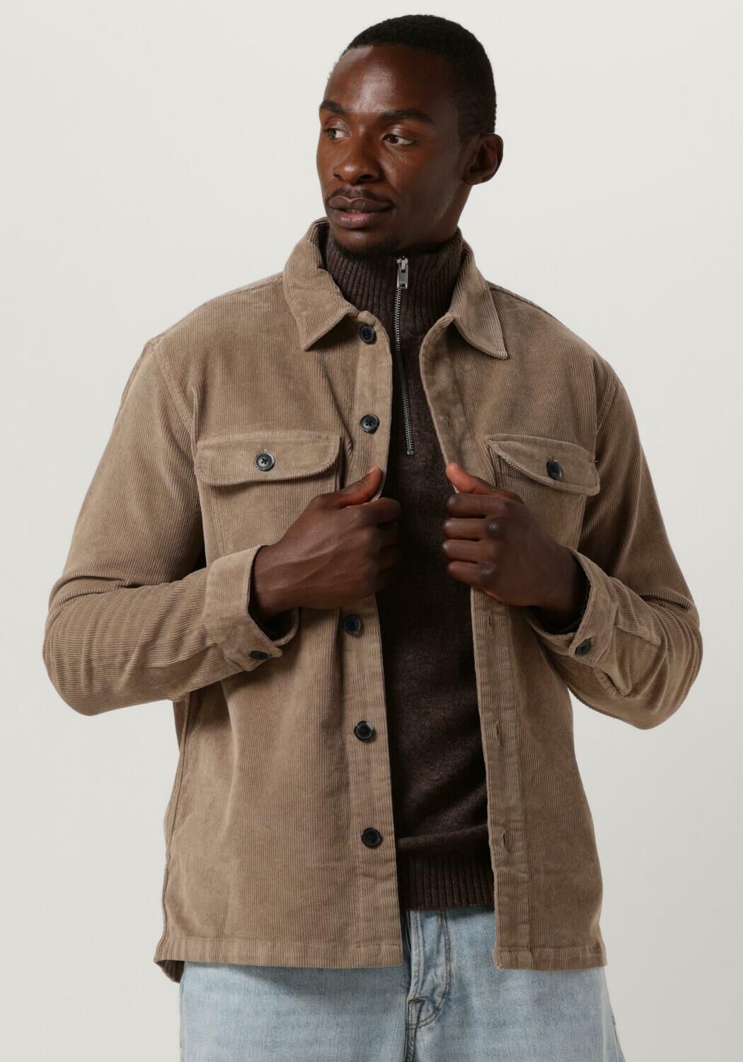 Taupe SELECTED HOMME Overshirt SLHLOOSE DAN CORD OVERSHIRT O Omoda