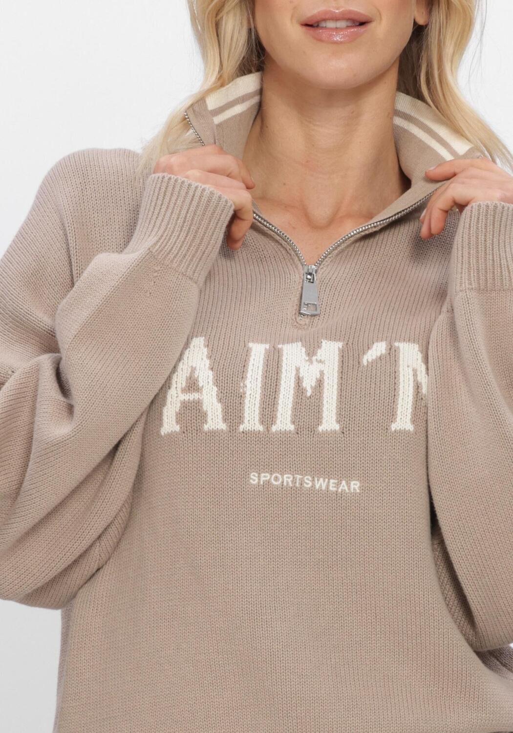 Braune AIM'N Pullover COLLEGE KNITTED HALF ZIP - large