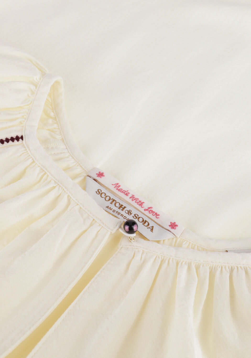 Ecru SCOTCH & SODA Blusen EMBROIDERY SEERSUCKER TENCEL LYOCELL TOP - large