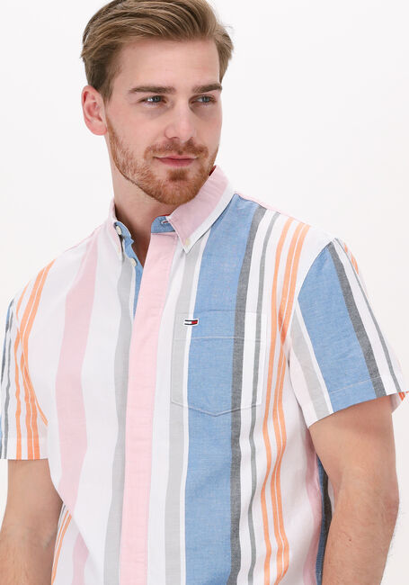 Mehrfarbige/Bunte TOMMY JEANS Casual-Oberhemd TJM SHORTSLEEVE PASTEL SHIRT - large