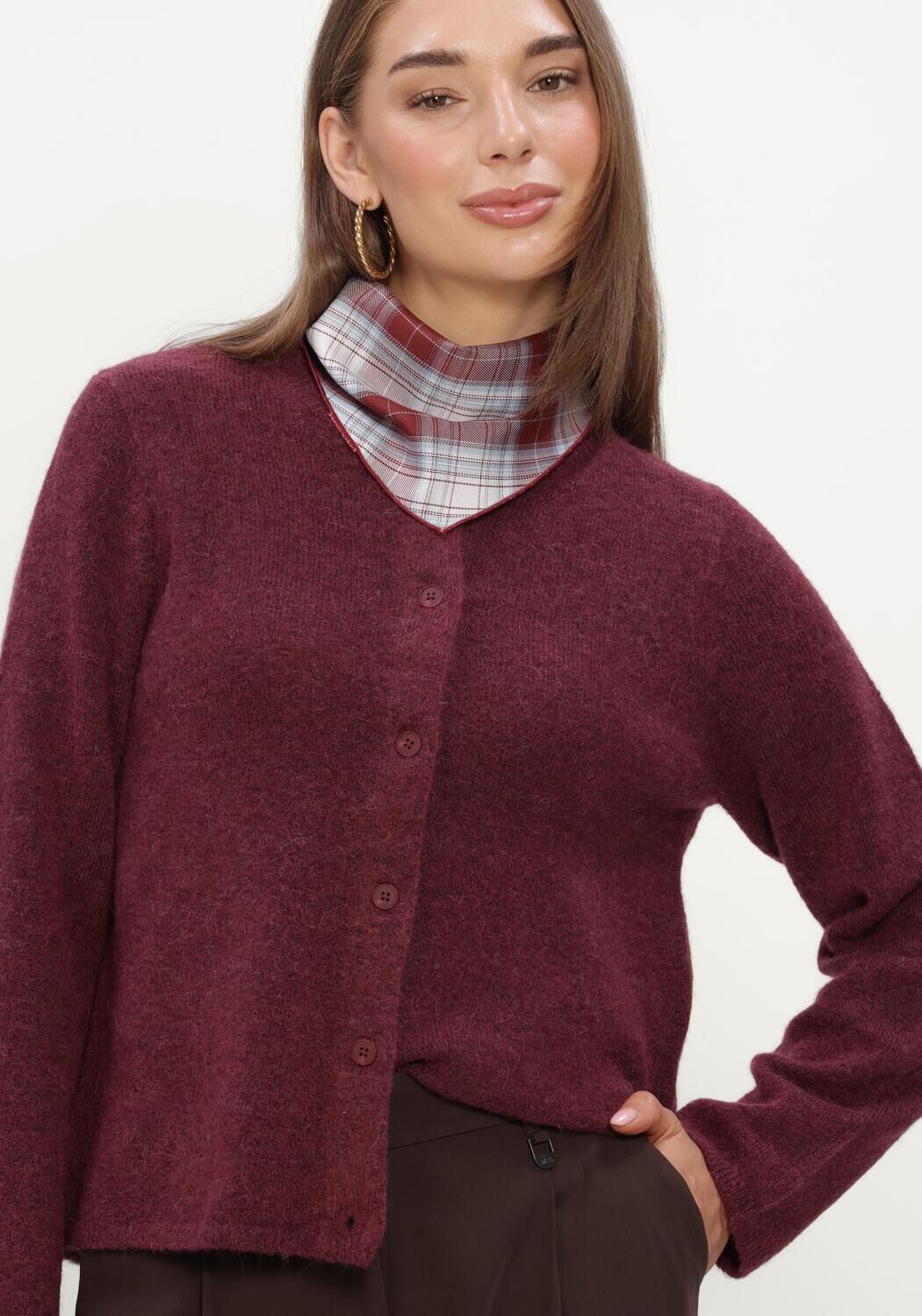Bordeaux SELECTED WOMEN Strickjacke SLFLULU NEW LS KNIT CARDIGAN - large