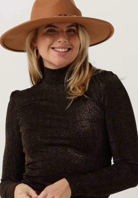 Schwarze COLOURFUL REBEL Rollkragenpullover NEYO METALLIC STRIPE TURTLENECK TOP - large