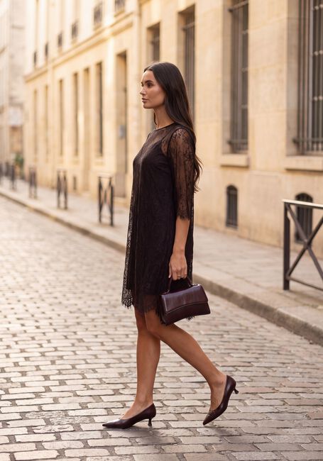 Schwarze Y.A.S. Minikleid SLWDAPHNE 3/4 SLEEVE LACE MIDI DRESS - large
