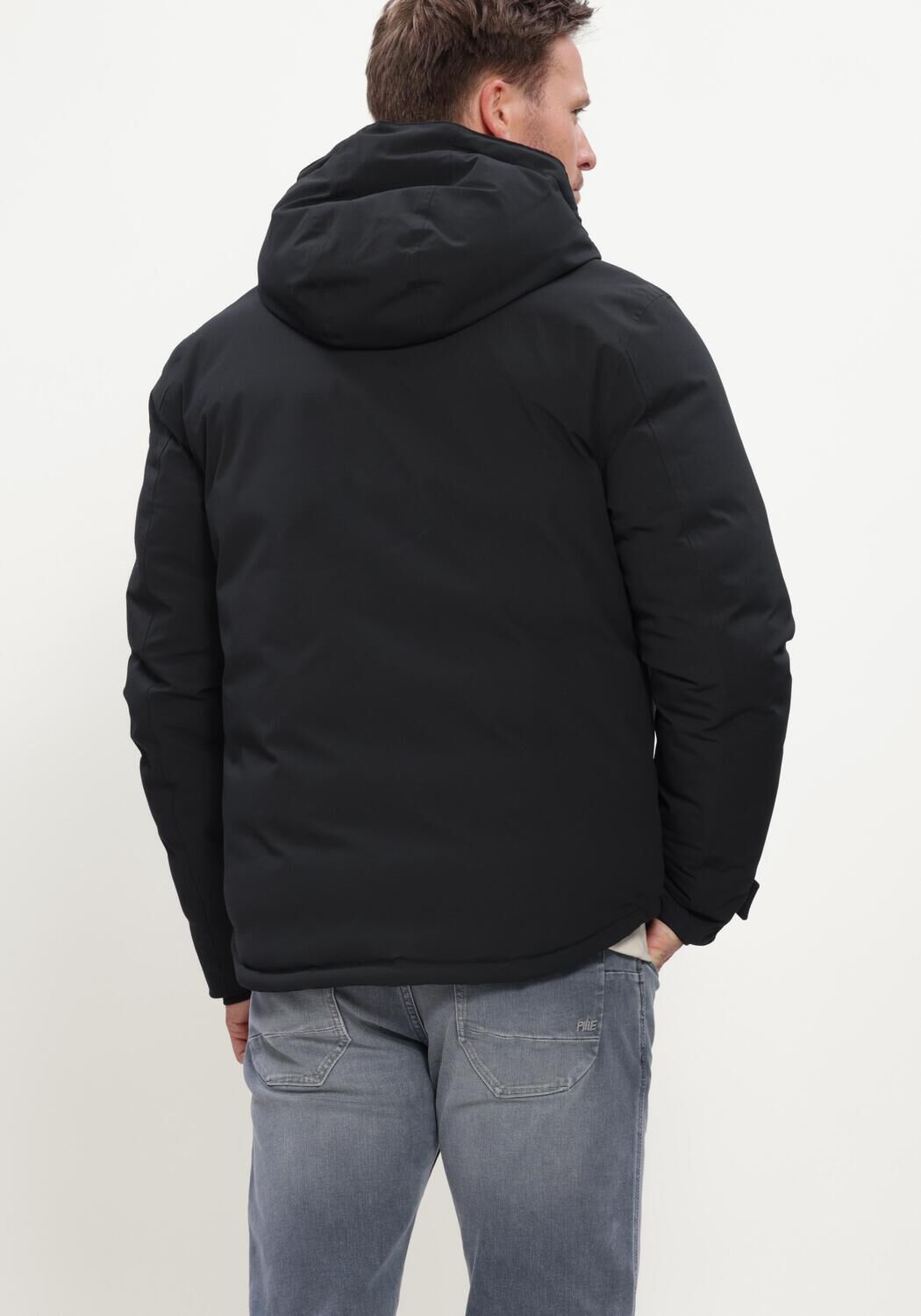 Schwarze PME LEGEND Wattierte Jack SEMI LONG JACKET CREWCAT RIPPER - large