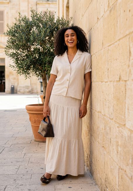 Beige OBJECT Maxirock OBJSANNE MW LONG LAYER SKIRT - large