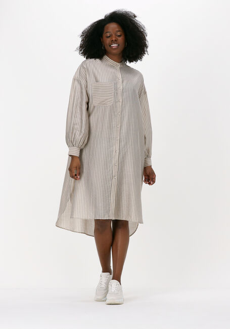 Beige SUMMUM Midikleid SHIRT DRESS PINSTRIPE - large