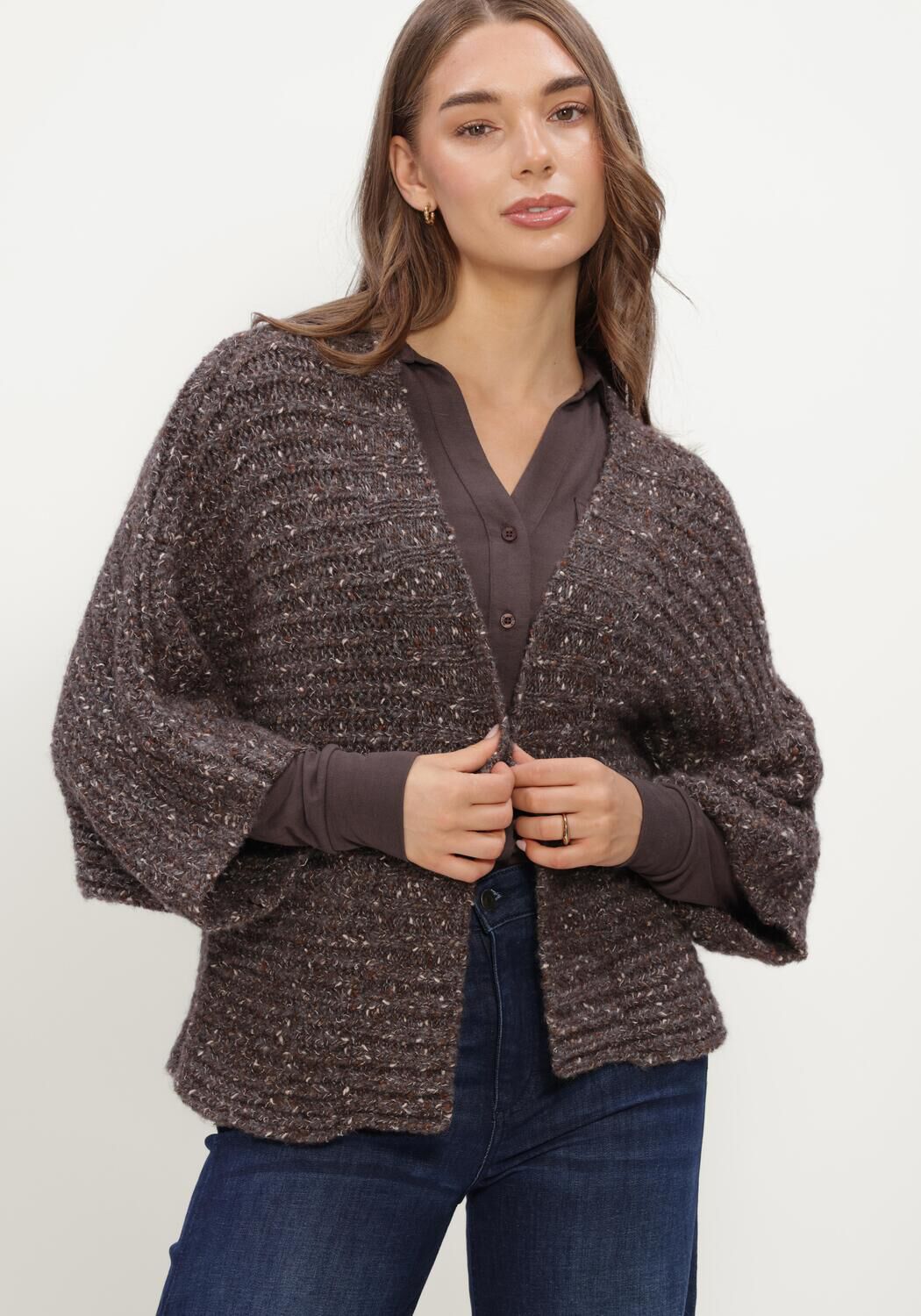 Braune MOSCOW Strickjacke 24-11-EVI-1 - large