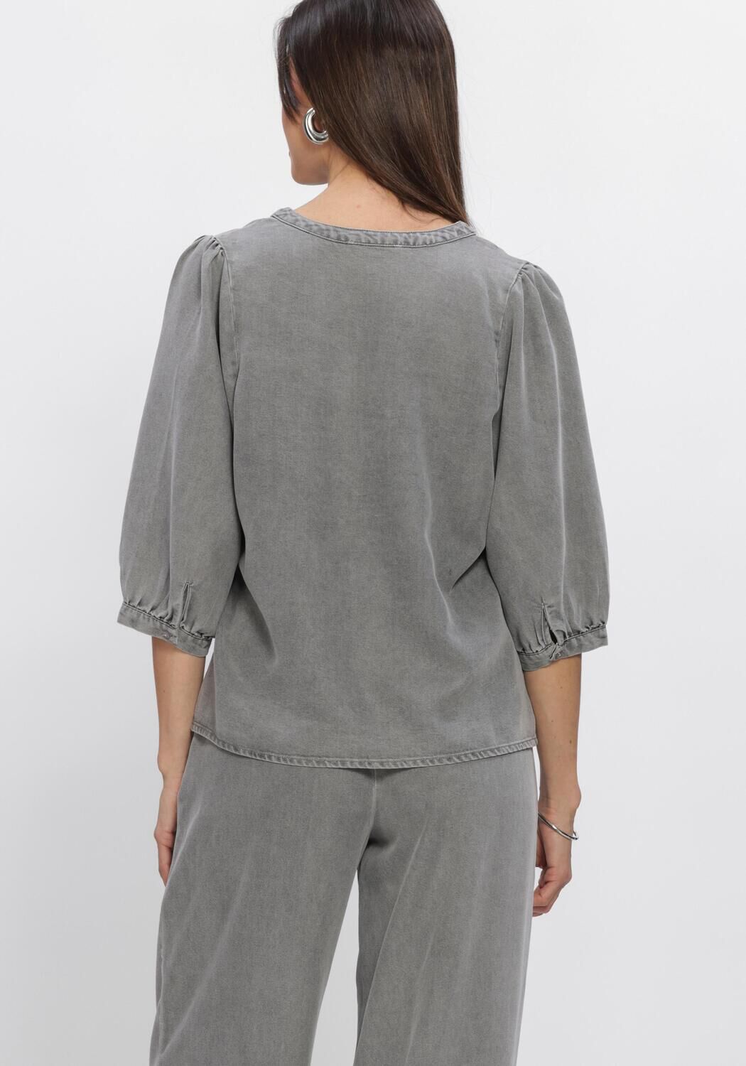 Graue FREEBIRD Blusen DNM-TENCELL-BLACK-26-1 - large