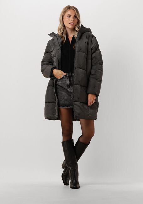 Graue ALIX THE LABEL Wattierte Jack LADIES WOVEN BULL PUFFER COAT - large