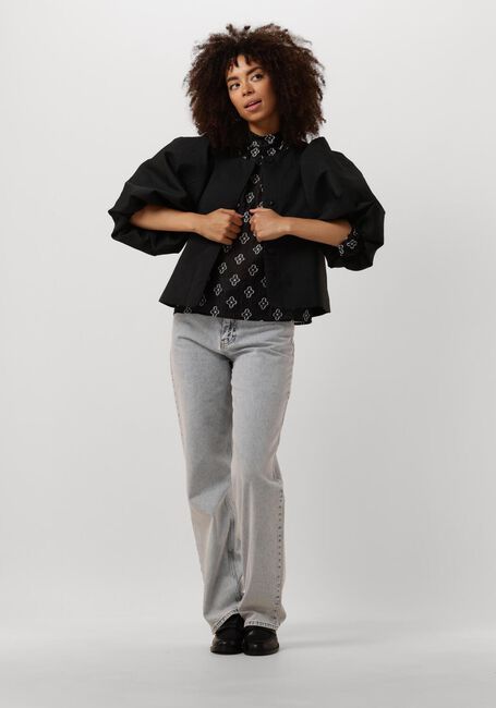 Schwarze MINUS Blusen AGINA ROUND NECK BLOUSE - large