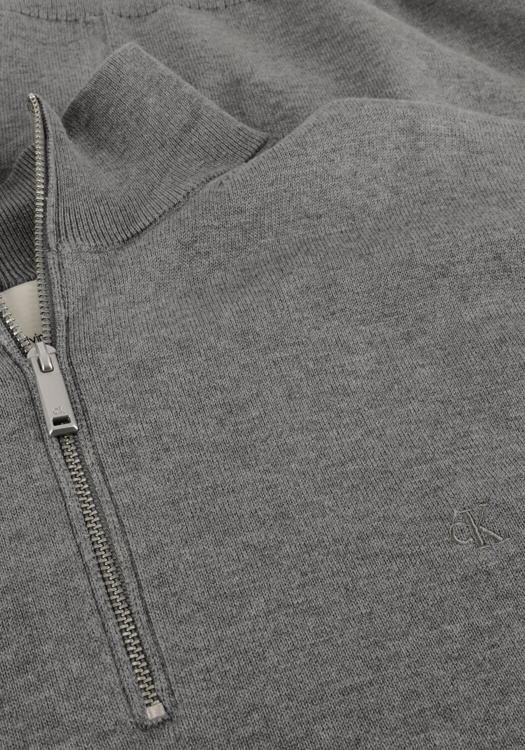 Graue CALVIN KLEIN Pullover LS SUPIMA QZ SWEATER 12GG - large