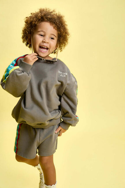 Dunkelgrau ALIX MINI Sweatshirt KNITTED STRIPE TAPE SWEATER - large