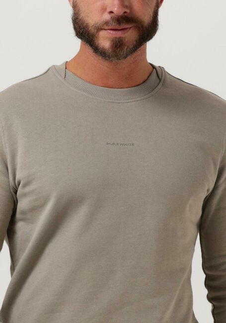 Taupe PUREWHITE Pullover CREWNECK WITH ARTWORK PATCH ON BACK - large