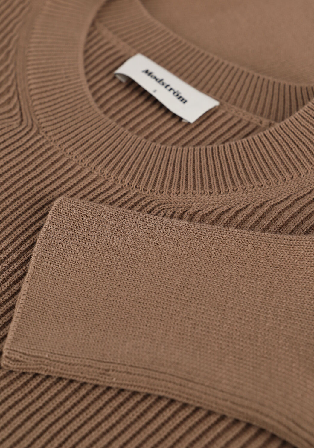 Camelfarbene MODSTR&Ouml;M Pullover LYDIA O-NECK - large