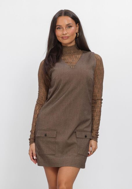 Braune AAIKO Minikleid RIVANE TWEED VIS 518 - large