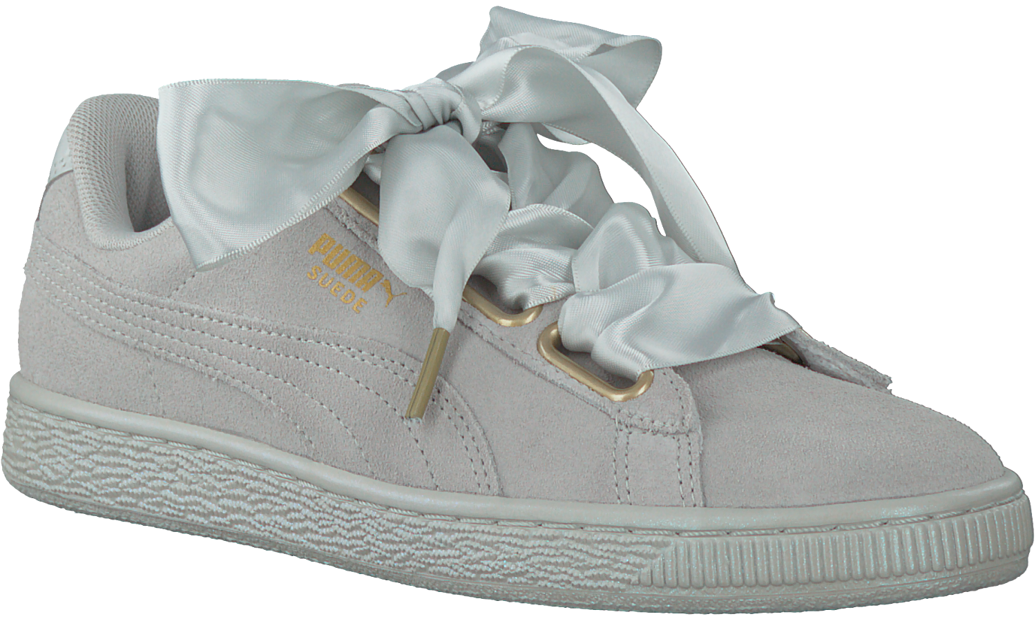 puma suede heart satin grau