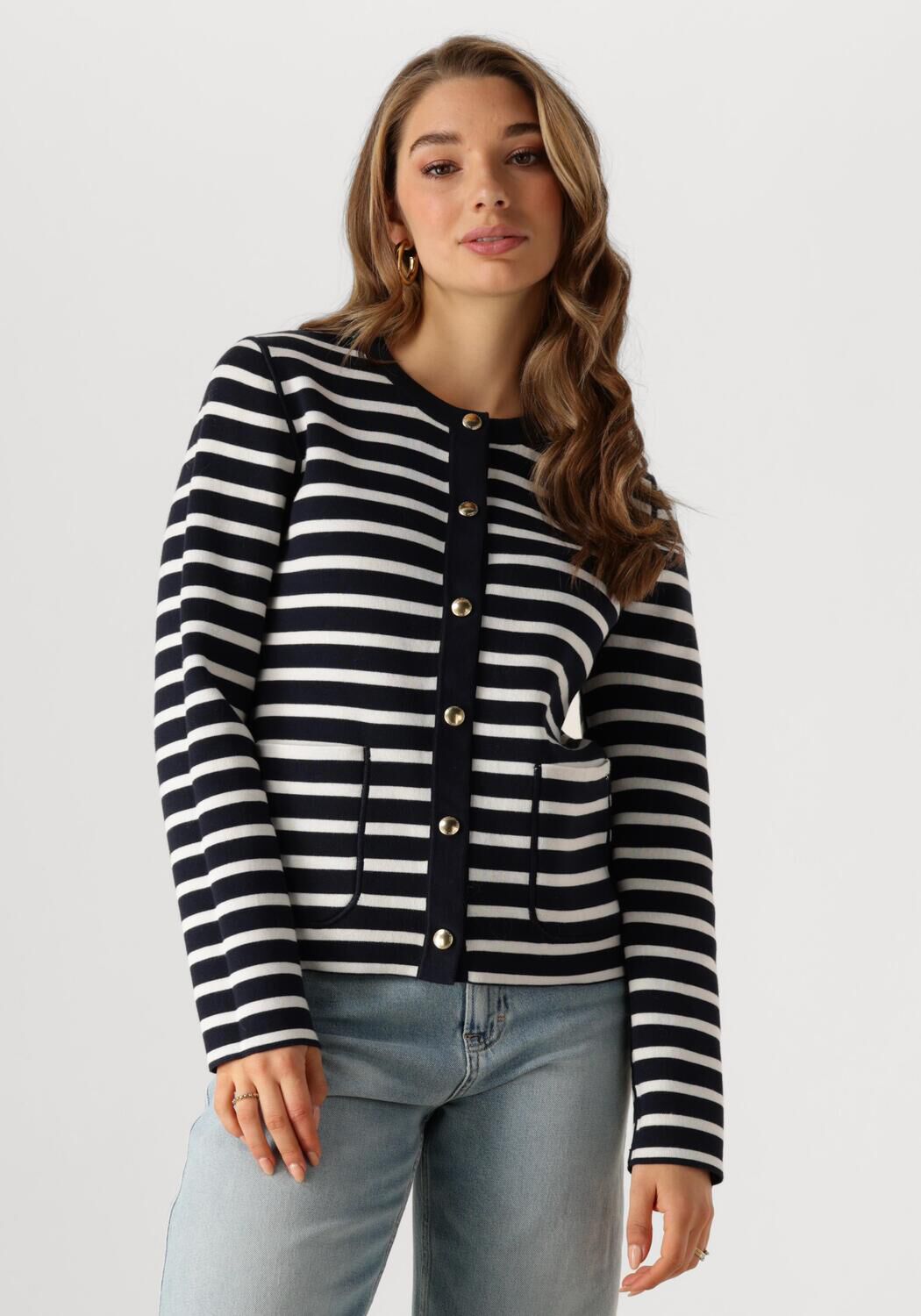 Blaue TOMMY HILFIGER Strickjacke CO JERSEY STCH REVERSIBLE CARDI - large