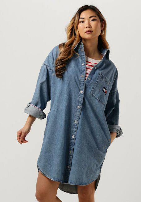 Hellblau TOMMY JEANS Minikleid TJW BADGE DENIM SHIRT DRESS - large