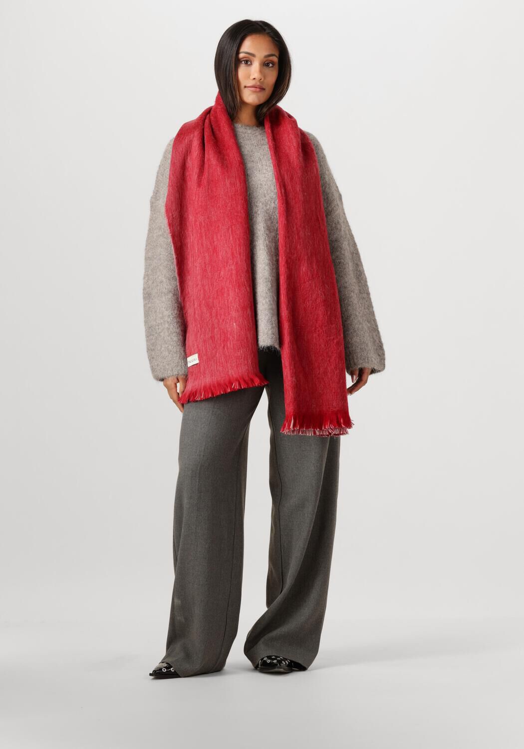 Rote ALPACA LOCA Schal DOUBLE SCARF - large