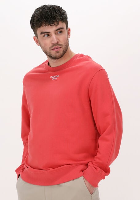 Orangene CALVIN KLEIN Sweatshirt STACKED LOGO CREW NECK - large