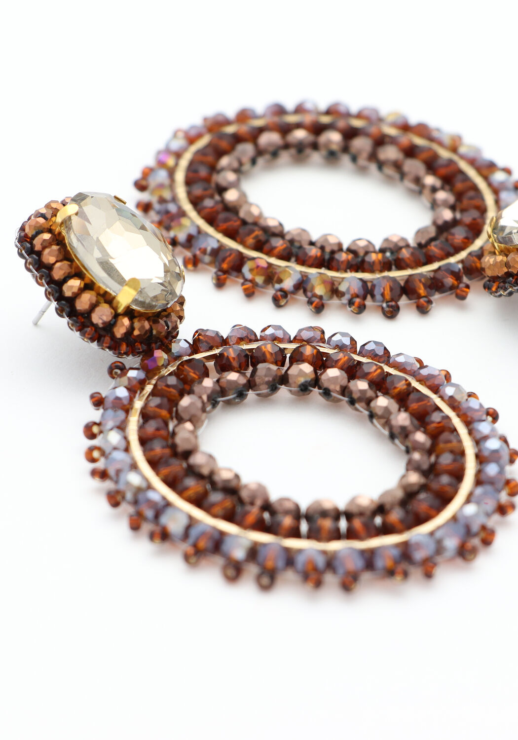 Mehrfarbige/Bunte PAULIE POCKET Ohrringe OVAL STONE EARRINGS - large