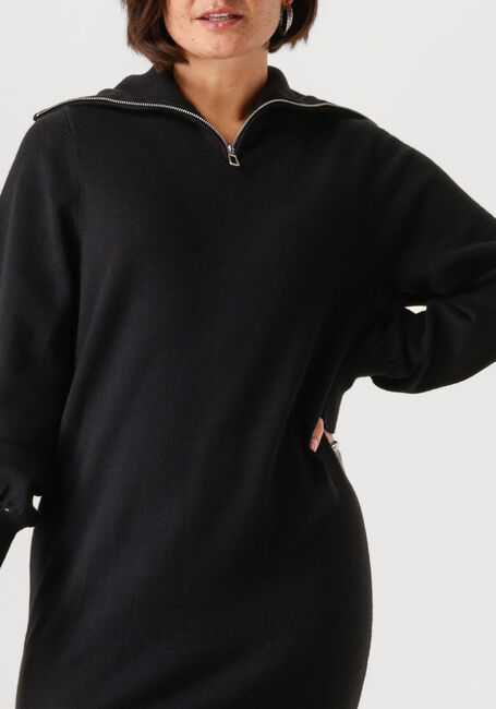 Schwarze Y.A.S. Minikleid YASSHANTI LS ZIP KNIT DRESS - large