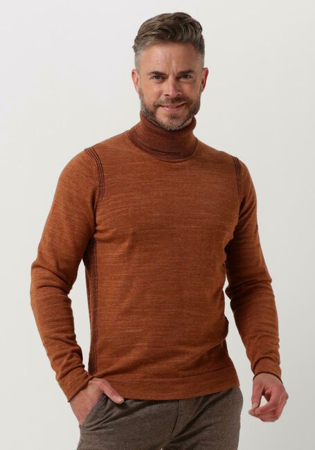 Braune CAST IRON Rollkragenpullover TURTLENECK COTTON HEATHER PLATED - large