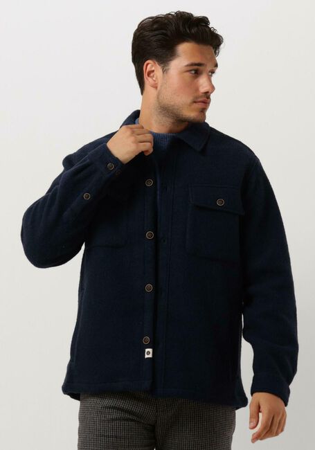 Dunkelblau ANERKJENDT Overshirt AKLION BOILED WOOL - large
