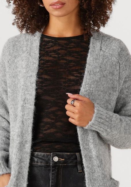 Hellgrau OBJECT Strickjacke OBJMILU LS LO LONG KNIT CARDIGAN - large