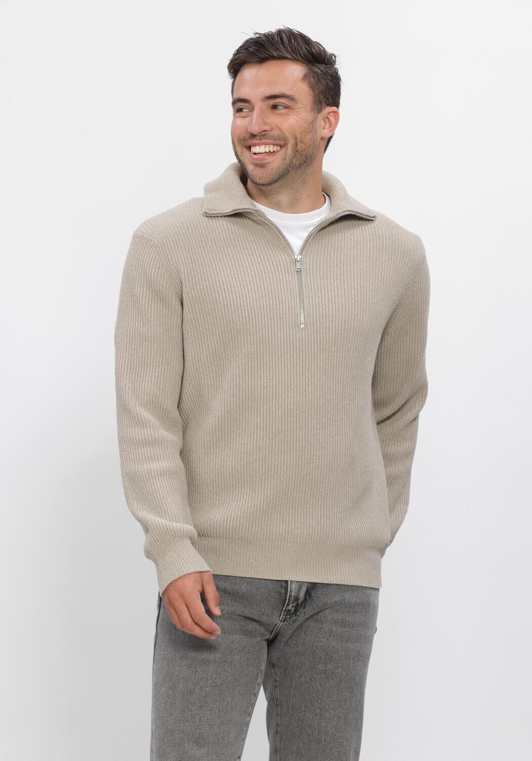 Beige DSTREZZED Pullover DS_JOSIAH SKIPPER - large