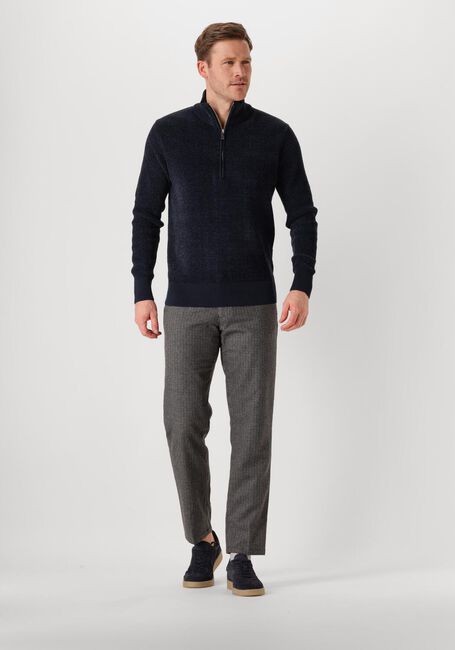 Blaue SELECTED HOMME Pullover SLHRODNEY LS HIGH NECK HALF ZIP - large