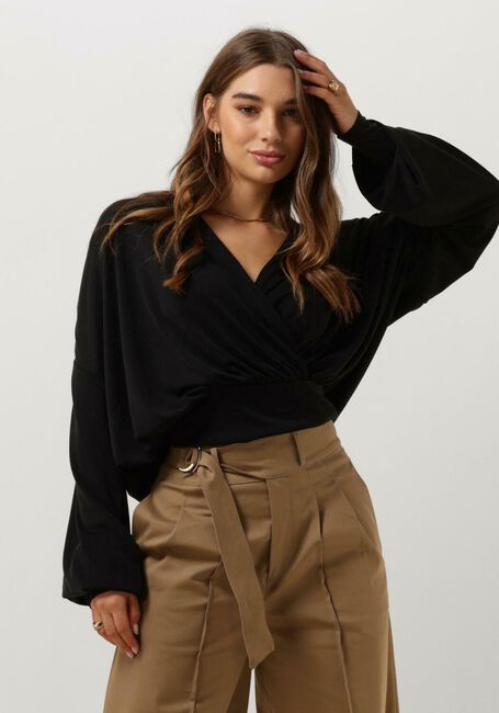 Schwarze MINUS Blusen GASIA MODAL WRAP - large