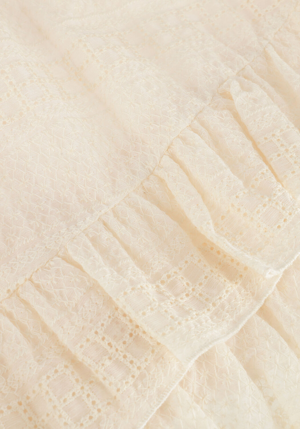 Ecru NOBELL Minirock NAIA SHORT SKIRT EMBROIDERED CHIFFON - large