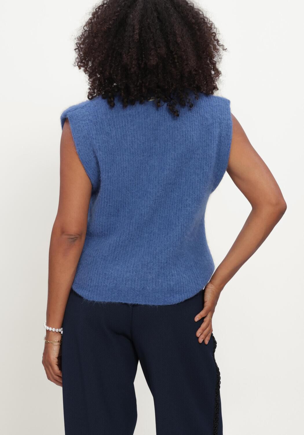 Blaue POM AMSTERDAM Pullover SENNA SAPPHIRE BLUE - large