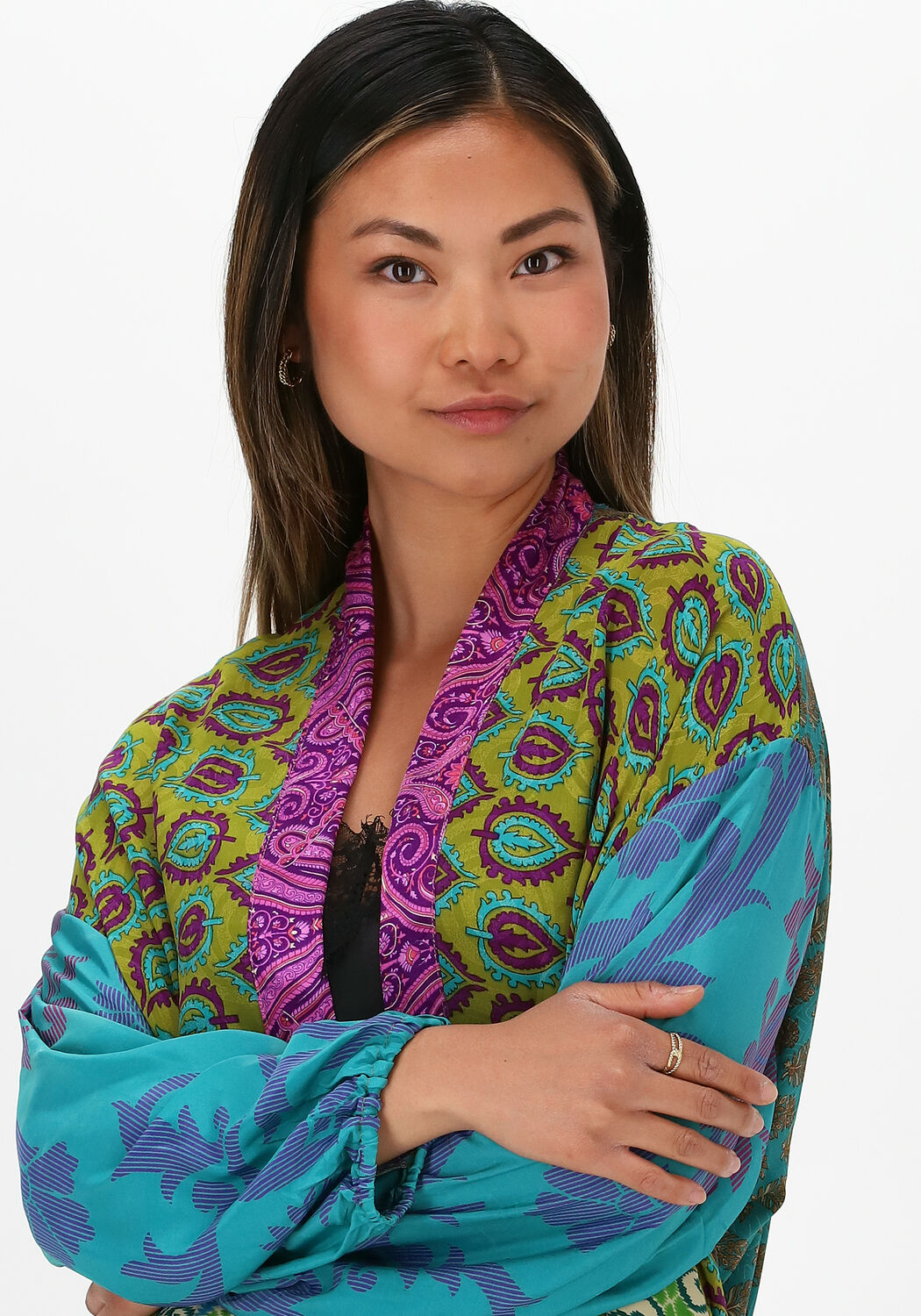 Gr&uuml;ne SISSEL EDELBO Kimono POCKET LONG MIX KIMONO
