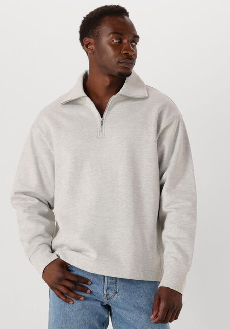 Hellgrau SELECTED MEN Sweatshirt SLHRELAXARON LS HALF ZIP SWEAT - large