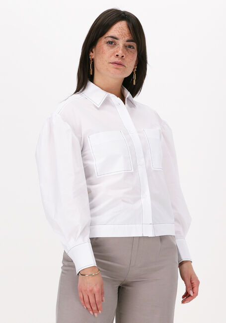 Weiße SECOND FEMALE Bluse LARK CROPPED SHIRT - large