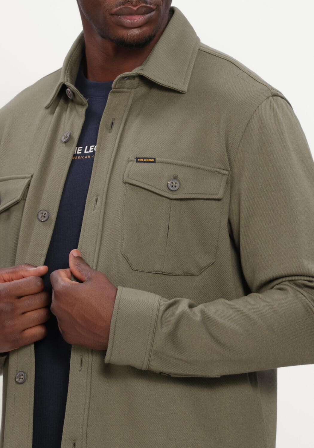 Khaki PME LEGEND Casual-Oberhemd LONG SLEEVE SHIRT COMFORT HEAVY TWILL - large