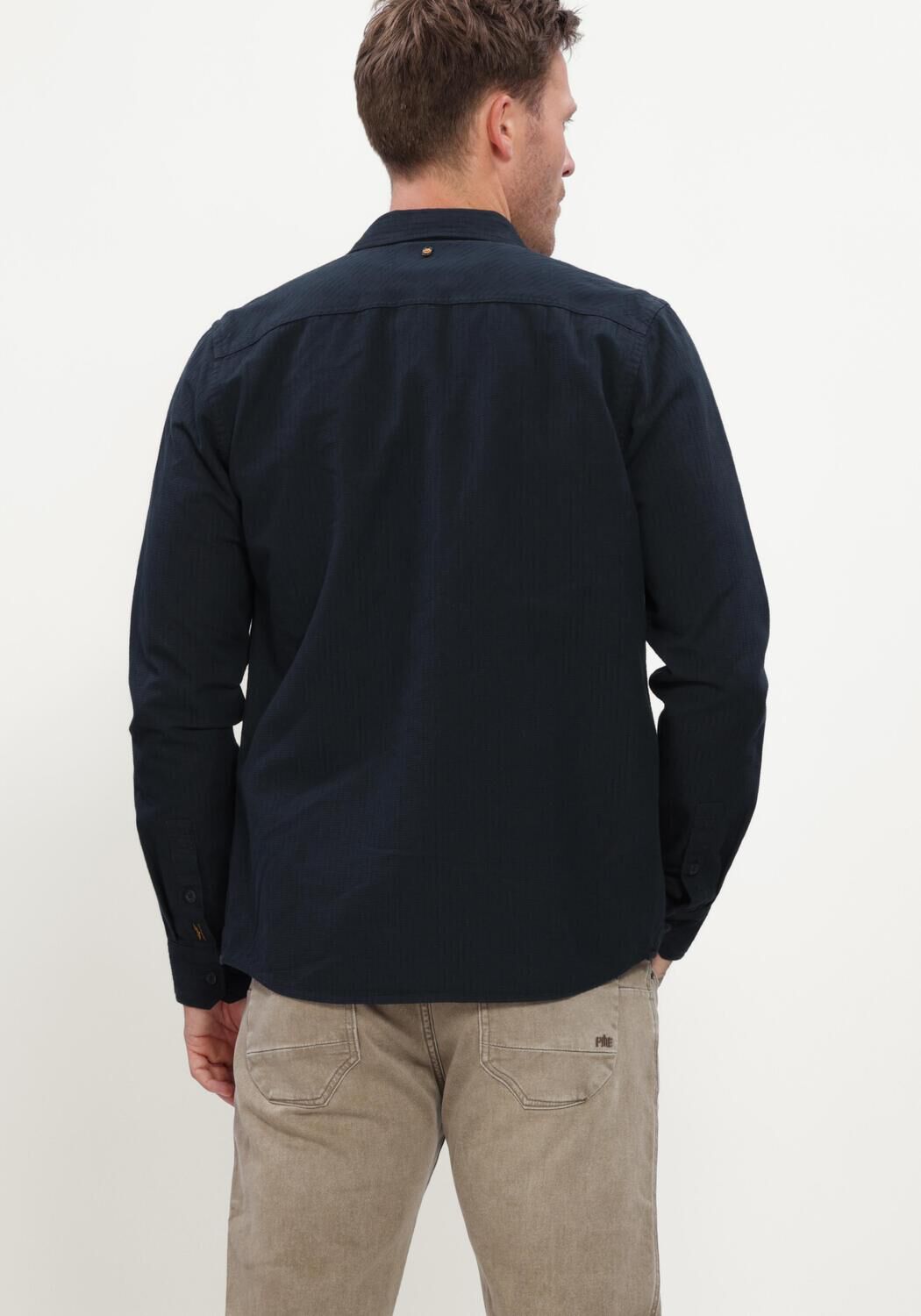 Dunkelblau PME LEGEND Casual-Oberhemd LONG SLEEVE SHIRT QUILT POPLIN - large