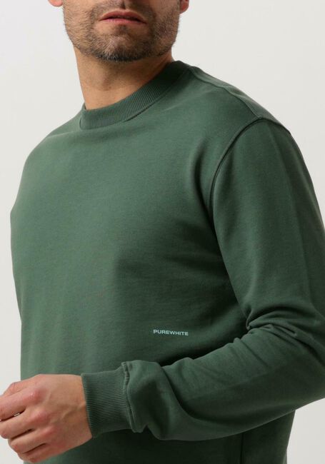 Dunkelgrün PUREWHITE Pullover CREWNECK WITH BIG EMBROIDERY AT BACKSIDE - large