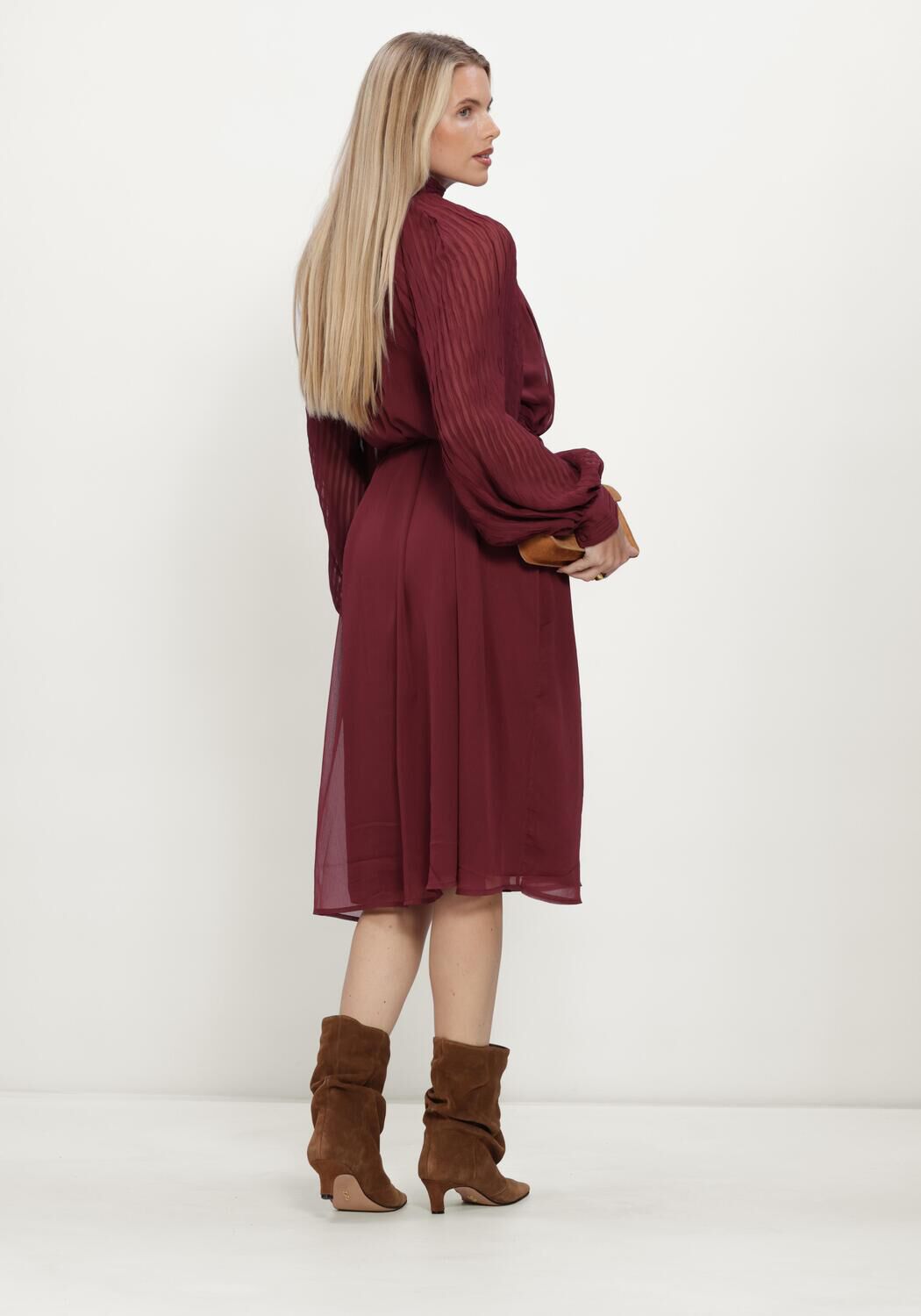 Bordeaux Y.A.S. Maxikleid YASOLERA LS MIDI DRESS S. - large