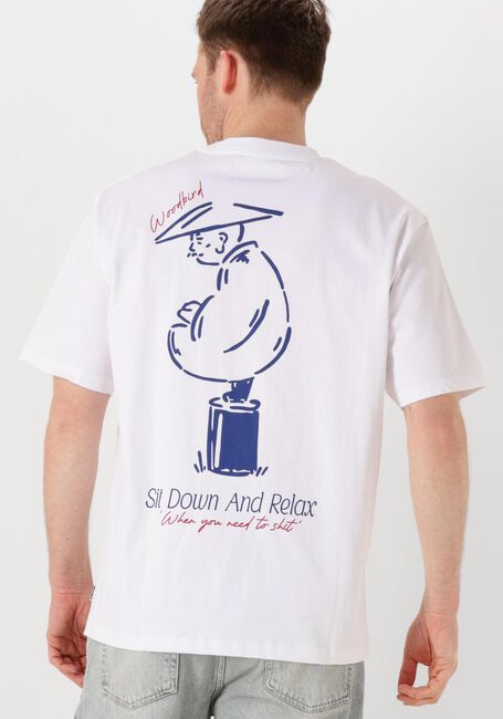 Weiße WOODBIRD T-shirt WBBAINE POSE TEE - large