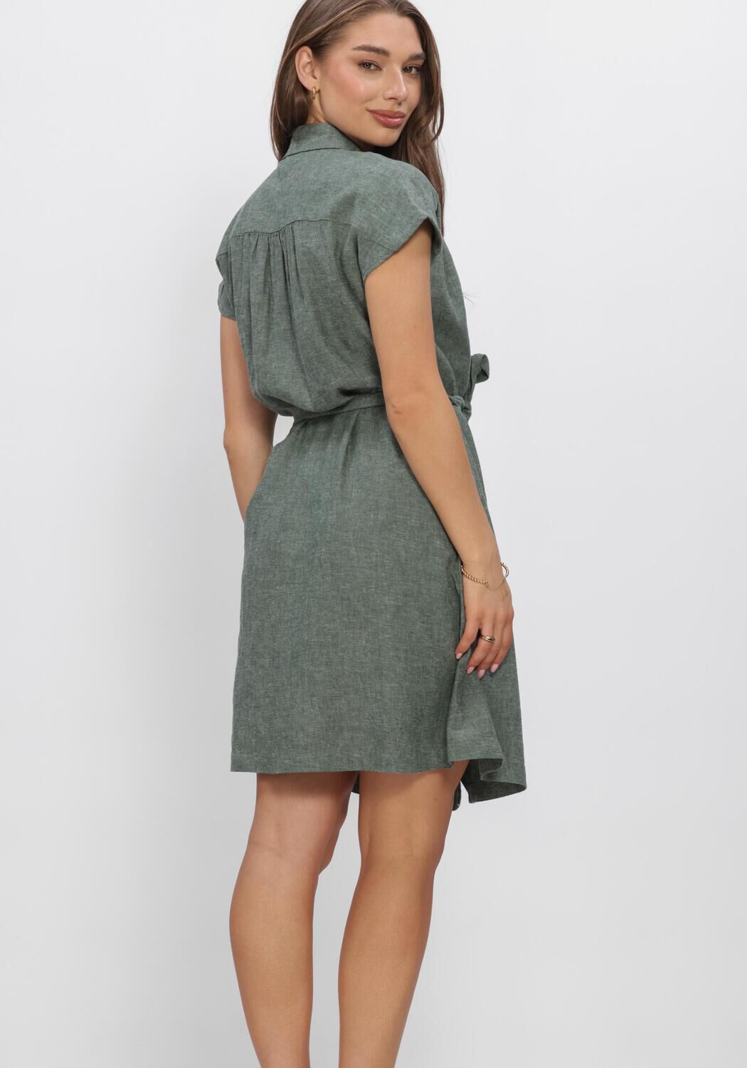 Gr&uuml;ne MSCH COPENHAGEN Kleider MSCHVIANA GINIA SS SHIRT DRESS - large